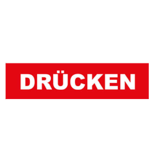 Drücken rot/weiß Format 40 x 10 cm