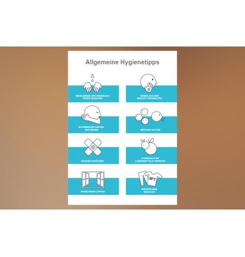 Klebefolie Hygienetipps A4