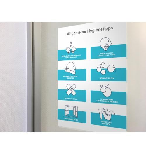 Klebefolie Hygienetipps A4