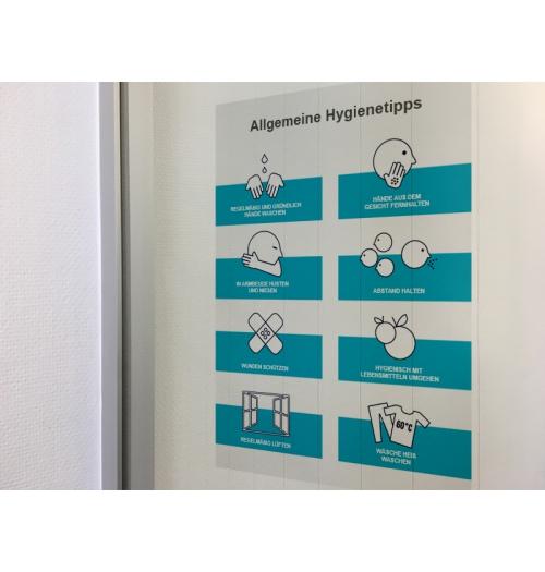 Transparente Klebefolie Hygienetipps A4