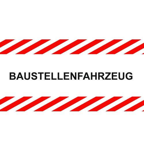 Aufkleber 'Baustellenfahrzeug' 60x30cm