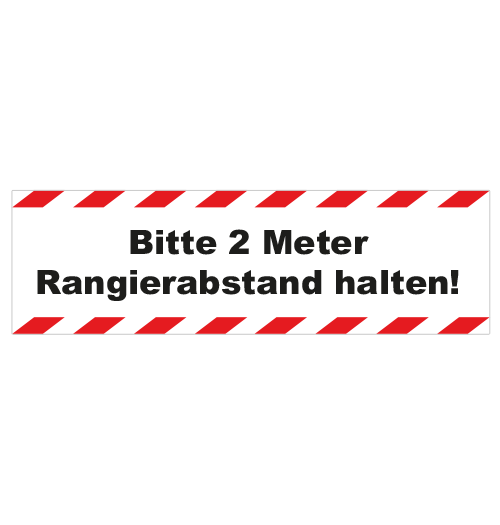 Magnetschild 50x15cm Rangierabstand