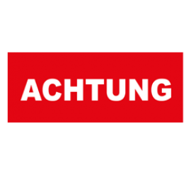 Achtung Format 120 x 40 cm