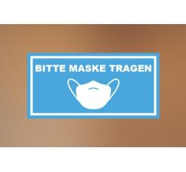 Klebefolie 30x15cm Maske tragen blau