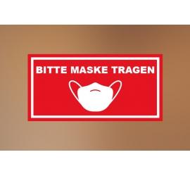 Klebefolie 30x15cm Maske tragen rot